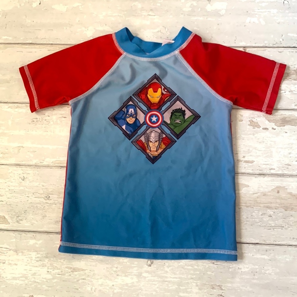 Boys 3T Rashguard Swim Shirt Rash guard Kids Toddler Marvel Hulk Iron Man